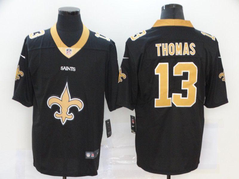 Men New Orleans Saints 13 Thomas Black Nike Team logo fashion NFL Jersey